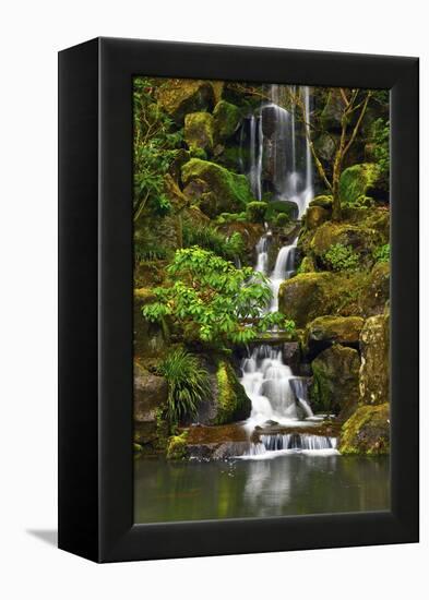 Heavenly Falls, Portland Japanese Garden, Portland, Oregon, Usa-Michel Hersen-Framed Premier Image Canvas