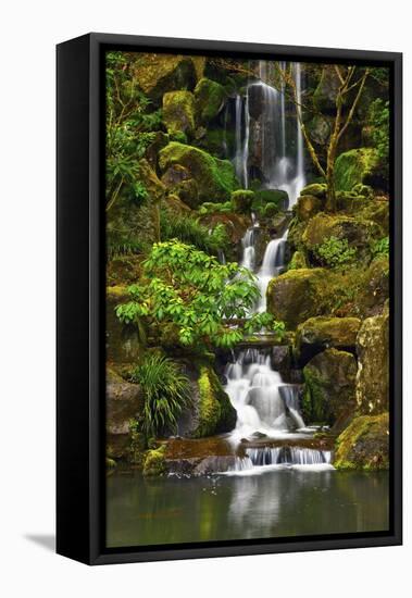 Heavenly Falls, Portland Japanese Garden, Portland, Oregon, Usa-Michel Hersen-Framed Premier Image Canvas