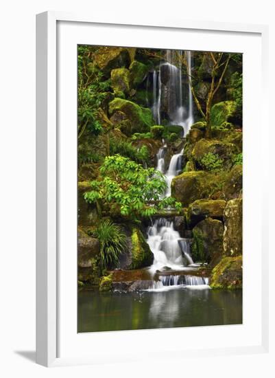 Heavenly Falls, Portland Japanese Garden, Portland, Oregon, Usa-Michel Hersen-Framed Photographic Print