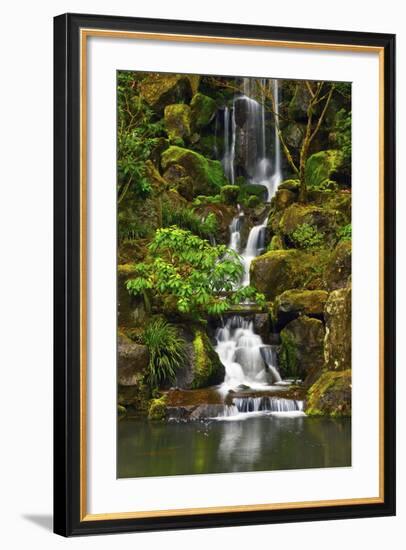 Heavenly Falls, Portland Japanese Garden, Portland, Oregon, Usa-Michel Hersen-Framed Photographic Print