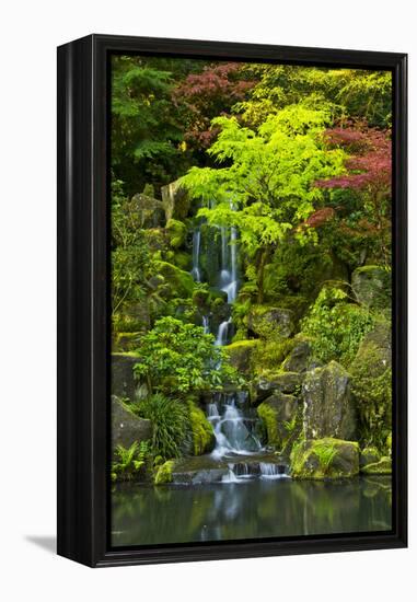 Heavenly Falls, Portland Japanese Garden, Portland, Oregon, USA-Michel Hersen-Framed Premier Image Canvas