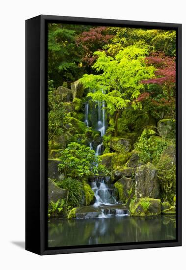 Heavenly Falls, Portland Japanese Garden, Portland, Oregon, USA-Michel Hersen-Framed Premier Image Canvas