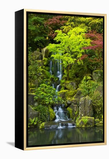 Heavenly Falls, Portland Japanese Garden, Portland, Oregon, USA-Michel Hersen-Framed Premier Image Canvas