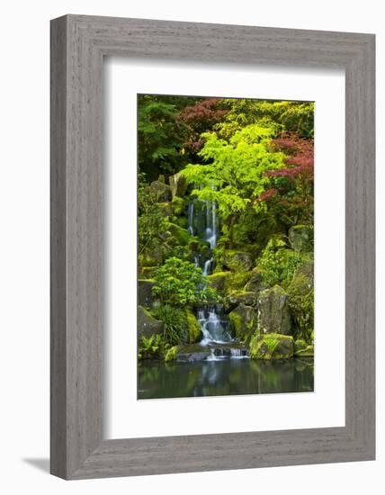 Heavenly Falls, Portland Japanese Garden, Portland, Oregon, USA-Michel Hersen-Framed Photographic Print