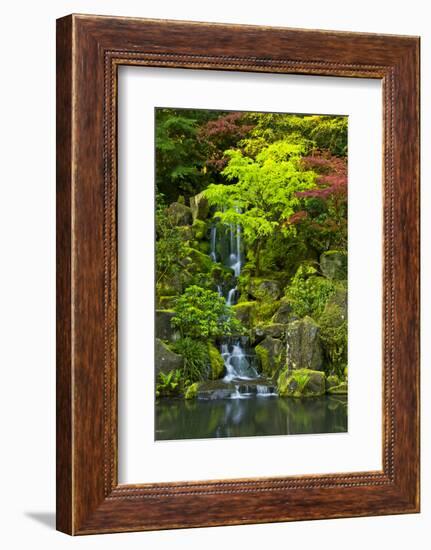Heavenly Falls, Portland Japanese Garden, Portland, Oregon, USA-Michel Hersen-Framed Photographic Print