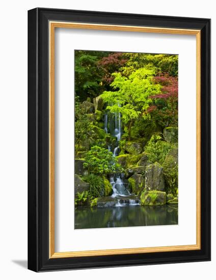 Heavenly Falls, Portland Japanese Garden, Portland, Oregon, USA-Michel Hersen-Framed Photographic Print