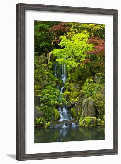 Heavenly Falls, Portland Japanese Garden, Portland, Oregon, USA-Michel Hersen-Framed Photographic Print