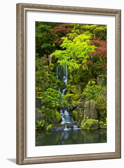 Heavenly Falls, Portland Japanese Garden, Portland, Oregon, USA-Michel Hersen-Framed Photographic Print