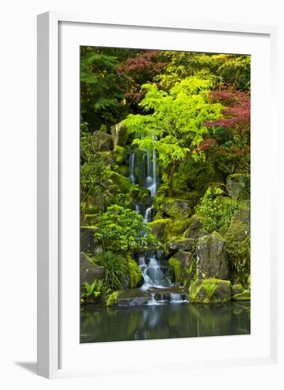 Heavenly Falls, Portland Japanese Garden, Portland, Oregon, USA-Michel Hersen-Framed Photographic Print