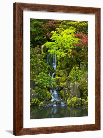 Heavenly Falls, Portland Japanese Garden, Portland, Oregon, USA-Michel Hersen-Framed Photographic Print