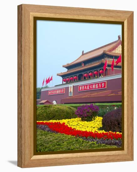 Heavenly Gate Entrance to Forbidden City During National Day Festival, Beijing, China, Asia-Kimberly Walker-Framed Premier Image Canvas