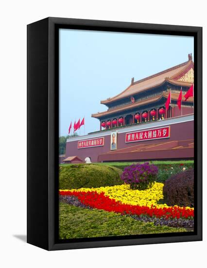Heavenly Gate Entrance to Forbidden City During National Day Festival, Beijing, China, Asia-Kimberly Walker-Framed Premier Image Canvas