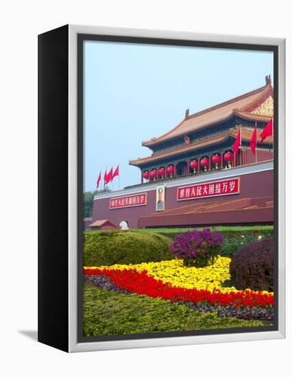 Heavenly Gate Entrance to Forbidden City During National Day Festival, Beijing, China, Asia-Kimberly Walker-Framed Premier Image Canvas