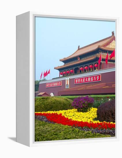 Heavenly Gate Entrance to Forbidden City During National Day Festival, Beijing, China, Asia-Kimberly Walker-Framed Premier Image Canvas