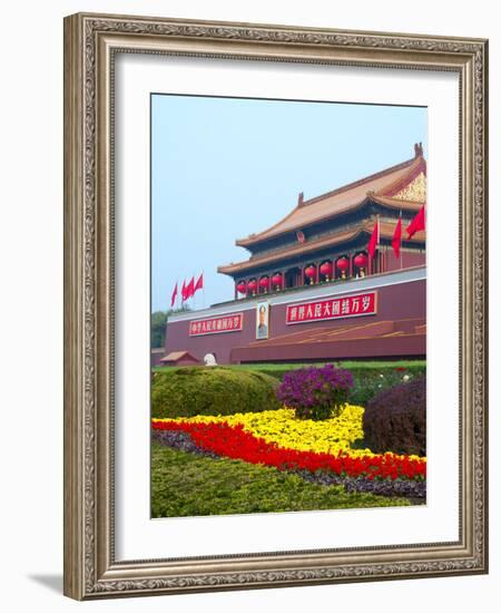 Heavenly Gate Entrance to Forbidden City During National Day Festival, Beijing, China, Asia-Kimberly Walker-Framed Photographic Print