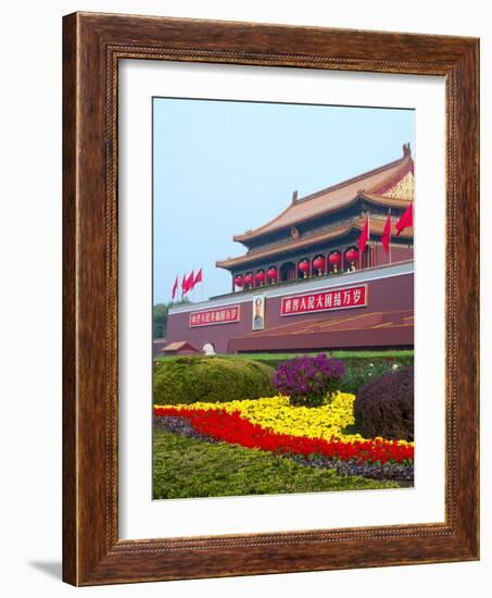 Heavenly Gate Entrance to Forbidden City During National Day Festival, Beijing, China, Asia-Kimberly Walker-Framed Photographic Print