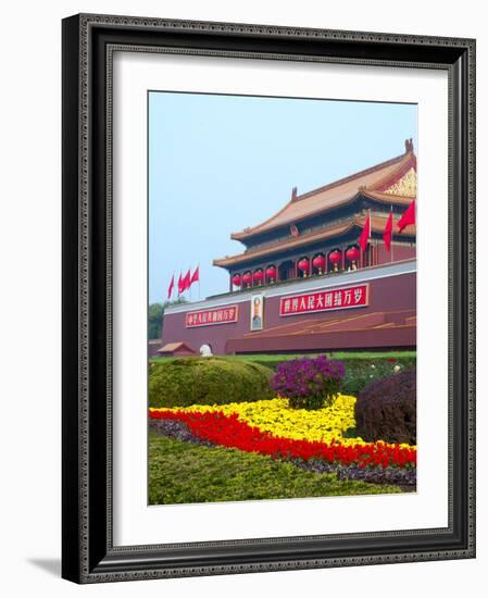 Heavenly Gate Entrance to Forbidden City During National Day Festival, Beijing, China, Asia-Kimberly Walker-Framed Photographic Print