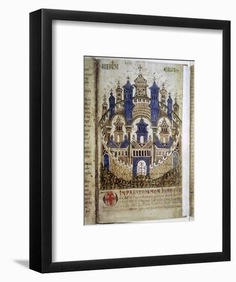 Heavenly Jerusalem, a page from Liber Floridus, 12th century. Artist: Unknown-Unknown-Framed Giclee Print