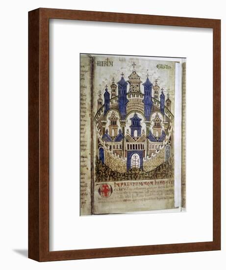 Heavenly Jerusalem, a page from Liber Floridus, 12th century. Artist: Unknown-Unknown-Framed Giclee Print