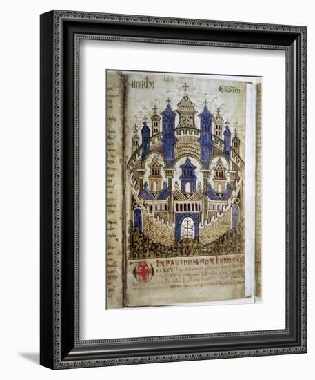 Heavenly Jerusalem, a page from Liber Floridus, 12th century. Artist: Unknown-Unknown-Framed Giclee Print