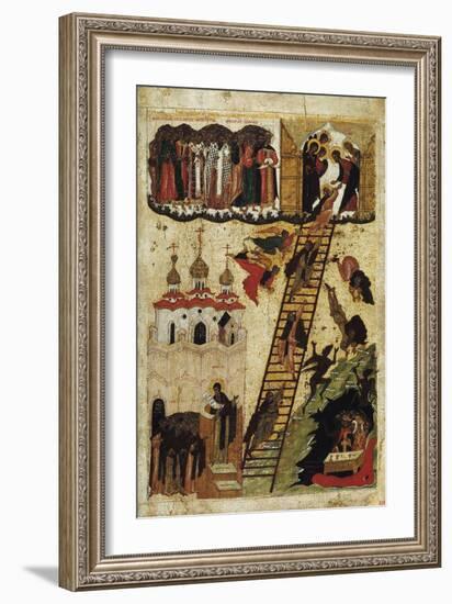 Heavenly Ladder of St. John Climacus (Tempera on Panel)-Russian-Framed Giclee Print