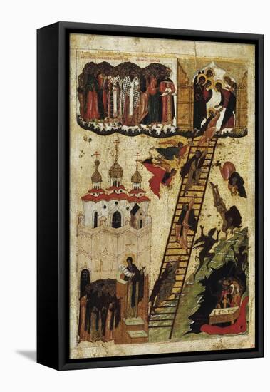Heavenly Ladder of St. John Climacus (Tempera on Panel)-Russian-Framed Premier Image Canvas