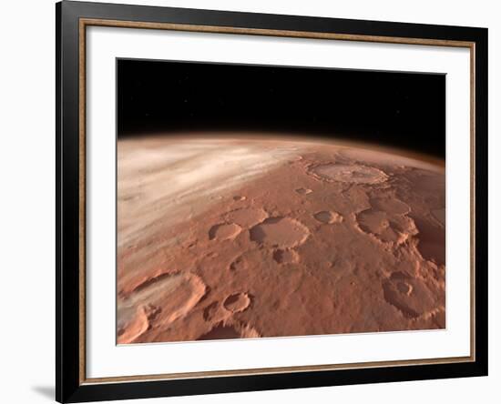 Heavily Cratered Highlands on the Surface of Mars-Stocktrek Images-Framed Photographic Print