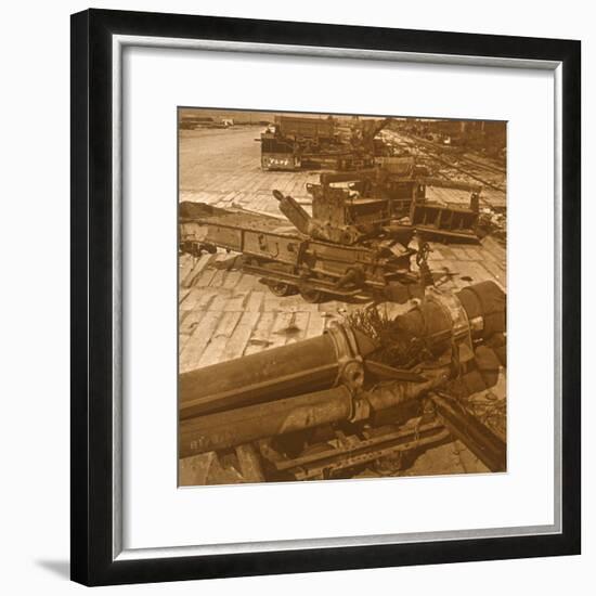 Heavy artillery and machinery, British camp, northern France, c1914-c1918-Unknown-Framed Photographic Print