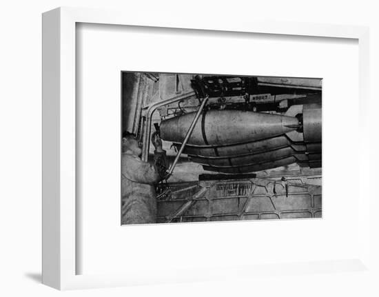 Heavy bombs in the racks of a RAF Short Sunderland flying boat, c1940 (1943)-Unknown-Framed Photographic Print