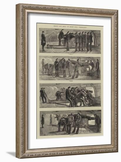 Heavy Gun Drill on Board HMS Excellent-Edwin Buckman-Framed Giclee Print