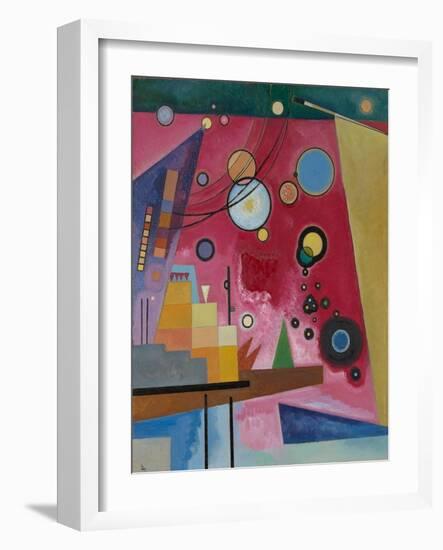 Heavy Red, 1924 (Oil on Cardboard)-Wassily Kandinsky-Framed Giclee Print