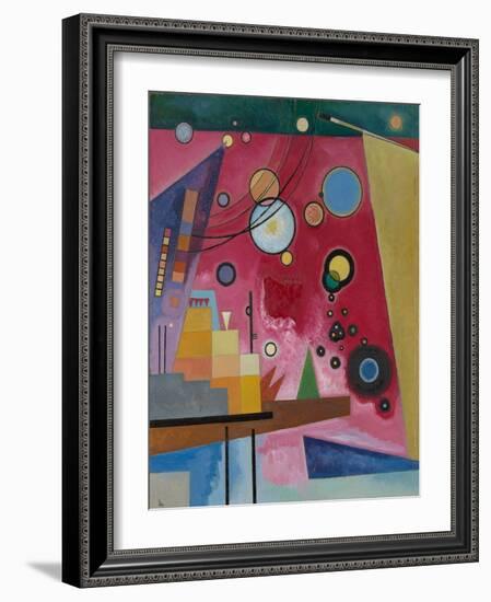 Heavy Red, 1924 (Oil on Cardboard)-Wassily Kandinsky-Framed Giclee Print