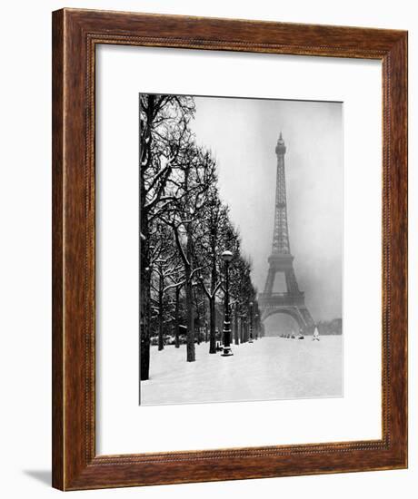 Heavy Snow Blankets the Ground Near the Eiffel Tower-Dmitri Kessel-Framed Premium Photographic Print