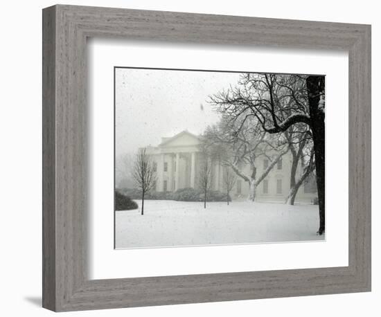 Heavy Snow Falls at the White House-null-Framed Photographic Print