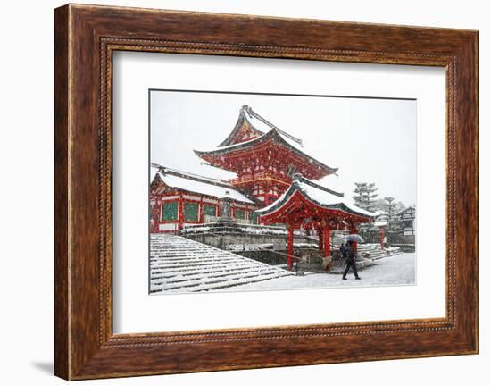 Heavy snow on Fushimi Inari Shrine, Kyoto, Japan, Asia-Damien Douxchamps-Framed Photographic Print