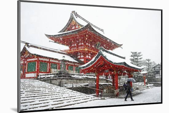 Heavy snow on Fushimi Inari Shrine, Kyoto, Japan, Asia-Damien Douxchamps-Mounted Photographic Print