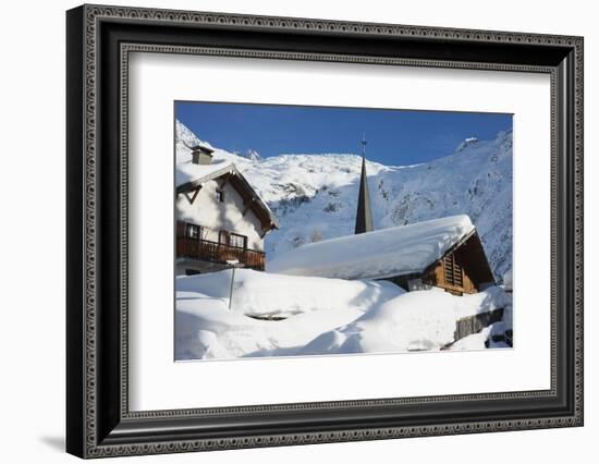 Heavy Snowfall in Le Tour, Chamonix Valley, Haute-Savoie, French Alps, France, Europe-Christian Kober-Framed Photographic Print