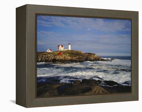 Heavy Surf Near Cape Neddick Lighthouse-James Randklev-Framed Premier Image Canvas