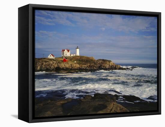 Heavy Surf Near Cape Neddick Lighthouse-James Randklev-Framed Premier Image Canvas