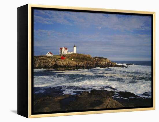 Heavy Surf Near Cape Neddick Lighthouse-James Randklev-Framed Premier Image Canvas