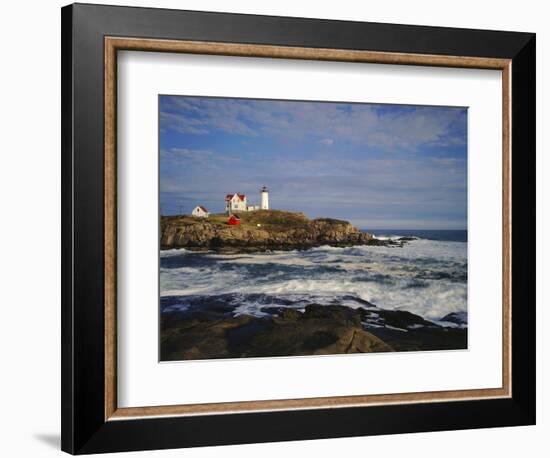 Heavy Surf Near Cape Neddick Lighthouse-James Randklev-Framed Photographic Print