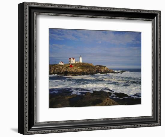 Heavy Surf Near Cape Neddick Lighthouse-James Randklev-Framed Photographic Print