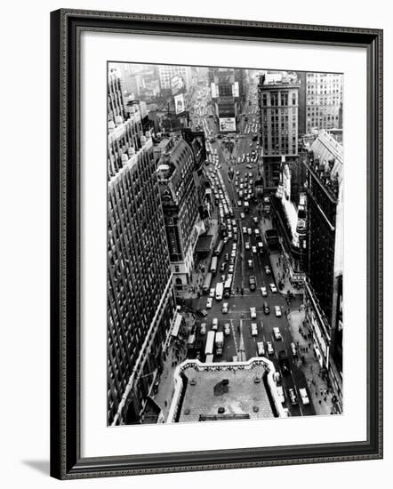 Heavy Traffic Moves Along Broadway and Seventh Avenue-null-Framed Photographic Print