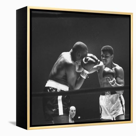 Heavyweight Bout in Which Cassius Clay Narrowly Defeated Doug Jones-George Silk-Framed Premier Image Canvas