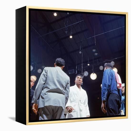 Heavyweight Boxer Cassius Clay, aka Muhammad Ali, After His Fight with Sonny Liston-John Dominis-Framed Premier Image Canvas