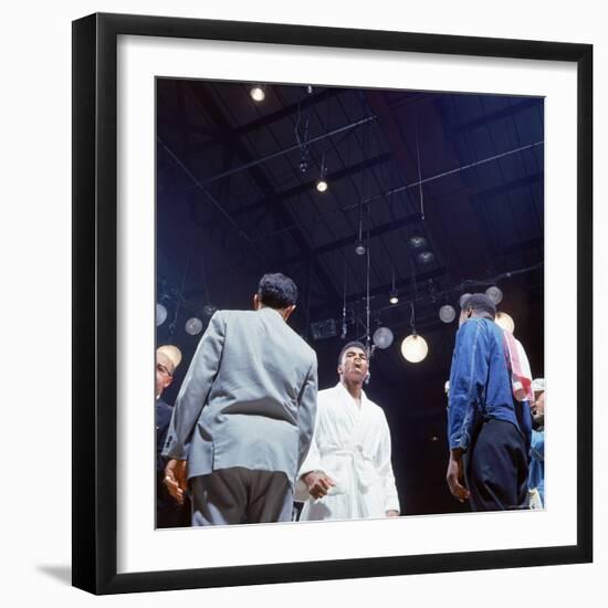 Heavyweight Boxer Cassius Clay, aka Muhammad Ali, After His Fight with Sonny Liston-John Dominis-Framed Premium Photographic Print