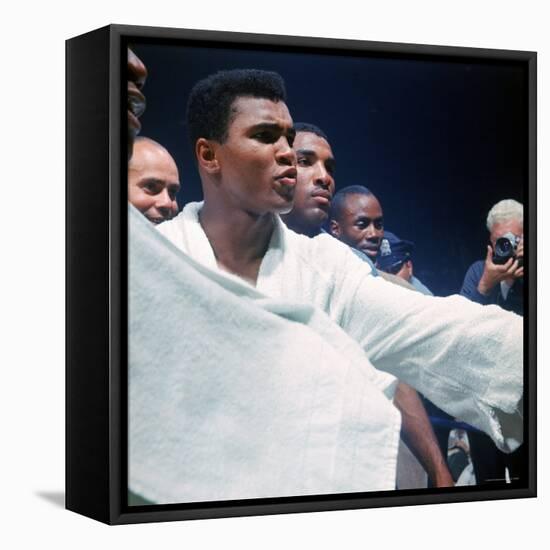 Heavyweight Boxer Cassius Clay, aka Muhammad Ali, After His Fight with Sonny Liston-John Dominis-Framed Premier Image Canvas