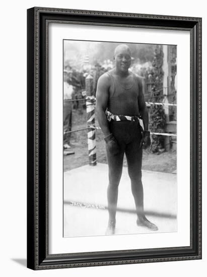 Heavyweight Boxing Champion Jack Johnson Photograph-Lantern Press-Framed Premium Giclee Print