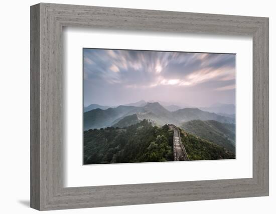 Hebei, China. the Great Wall of China, Jinshanling Section, at Sunrise, Long Exposure-Matteo Colombo-Framed Photographic Print