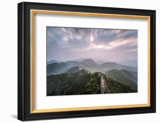 Hebei, China. the Great Wall of China, Jinshanling Section, at Sunrise, Long Exposure-Matteo Colombo-Framed Photographic Print